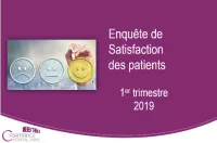 Satisfaction patient – Hôpital Privé La Casamance – 1er trimestre 2019