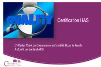 Certification Haute Autorité de Santé